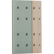 WELLTIME Garderobenpaneel Alexa 73,5 x 109 x 2,6 cm Grün Eiche
