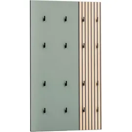 WELLTIME Garderobenpaneel Alexa 73,5 x 109 x 2,6 cm Grün Eiche