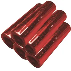 5 Glitzer Luftschlangen rot metallic