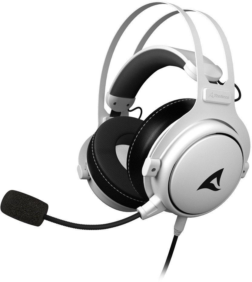 Sharkoon SGH50 Multiplattform Gaming Headset weiß - mit modularem Kabel, kompatibel zur PS4/5 und Xbox Series S/X weiß