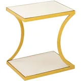 Minara Beistelltisch Dekotisch eckig Sofatisch Tisch Metall gold Emaille