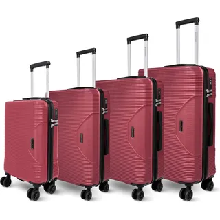 deluxe4home deluxe4home® 4 tlg. Hartschalenkofferset Reisekoffer Koffer & Trolley Burgunder Rot I Kofferset ABS-Hartschale mit 4 Rollen I Reisetasche - Rot
