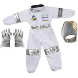 Pomurom Cosplay Kostüm Kinder, Astronaut Kostüm Kinder, Astronauten Rollenspiel Kostüm Kinder mit Zubehör, Kinder Cosplay Outfit für Schule Zuhause, Geschenke für Jungen Mädchen 3–7 Jahren