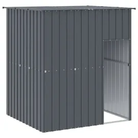 vidaXL Hundehütte mit Dach Anthrazit 165x153x181 cm Verzinkter Stahl