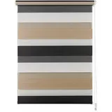 ONDECO Doppelrollo Klemmfix Seitenzugrollo Blickdicht Cappuccino, 80x210 cm