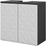 Vicco Waschbeckenunterschrank Edge Schwarz/Weiß 60 x 57 cm mit 2 Türen