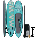 HAGO Inflatable SUP-Board Stand Up Paddle-Board MAONA SUP Board Komplettset 308 cm Länge Alu-Pad