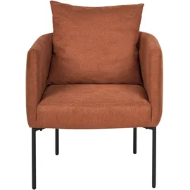 Beliani Sessel Malmos Stoff 72 x 71 x 70 cm Goldbraun mit Kissen