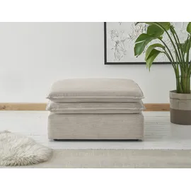 Home Affaire Hocker HOME AFFAIRE "PIAGGE", beige (hellbeige), Webvelours, Hocker, Hocker, Hochwertiger Cord, passend zum Loveseat PIAGGE