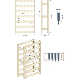 LENMAR Weinregal 102 x 63 x 25 cm Beige