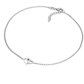 Elli Fußschmuck Damen Fußkettchen verschlungene Herzen Liebe in 925 Sterling Silber