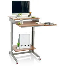 HJH Office Schreibtisch Workstation grau / buche