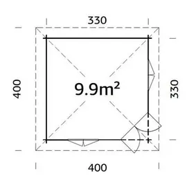 Palmako Holz-Pavillon Melanie Grau BxT: 330 cm x 330 cm inkl.Fußboden