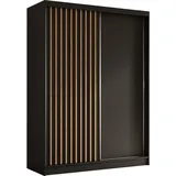 ax living Schwebetürenschrank Cabinio 160 x 216,1 x 61 cm Schwarz