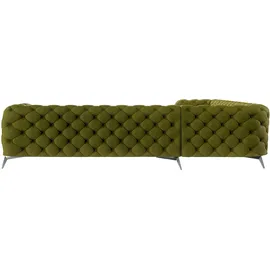 s-style möbel ECKSOFA Chesterfield Laura Olive Samt