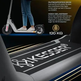 Kesser KESSER® E-Scooter mit Straßenzulassung 40km Reichweite Faltbarer Elektro 36V / 10 Ah Batterie Roller Belastung bis 120kg 450W Motor 10" Reifen LCD-Display und universelle Smartphonehalterung