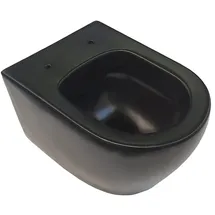 Aloni Design Hänge-WC mit WC-Sitz Schwarz Spülrandlos
