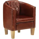vidaXL Clubsessel Leder 70 x 75 x 70 cm Braun gepolstert