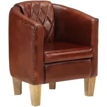 vidaXL Clubsessel Leder 70 x 75 x 70 cm Braun gepolstert