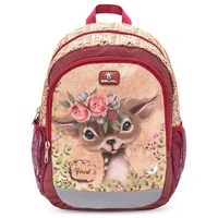 Belmil Kindergartenrucksack Animal Forest Bambi 3-6 Jährige/Mädchen / 12 L/Krippenrucksack Kindergartentasche Kindertasche/Ren/Ro...