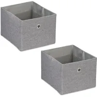 Relaxdays Aufbewahrungsbox, kleine Ordnungsbox aus Stoff, 2er-Set, HBT: 16