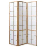 Homestyle4u Paravent Raumteiler 3 4 5 oder 6 teilig, Trennwand Shoji Faltbar Natur