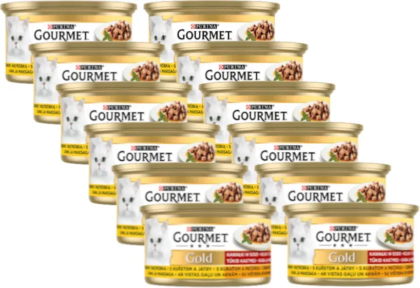 Purina Gourmet Gold Huhn/Leber in Sauce 12x85g (Rabatt für Stammkunden 3%)