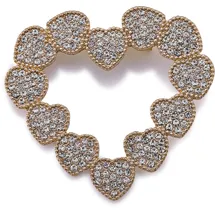 FIRETTI Brosche "Schmuck Geschenk Ansteckschmuck Herz", gold (goldfarben,, transparent, transparent), Broschen, Damen, Glas, Metall, Brosche, mit Glasstein