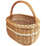 Weidenkorb, Einkaufskorb, Obst- oder Gemüsekorb, Pilzkorb, Picknickkorb 40 x 27 / H 23/40 cm