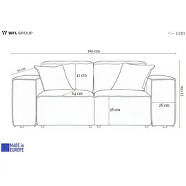 WFL GROUP Lorento 186 x 73 x 92 cm Beige