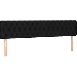 vidaXL Boxspringbett mit Matratze Schwarz 180x200 cm Stoff - Schwarz