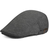 WETOO Schirmmütze Herren Schiebermütze Schwarz Driving Cabbie Jagd Flatcap Newsboy Cap - M