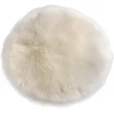 Fenteer Winter Kunstfell Sitzpolster Sitzkissen Stuhlkissen Bodenkissen Plüschmatte Auflage Teppich, Weiß 35cm