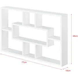 [en.casa] Wandregal Qinngua 77x10x48 cm Weiß