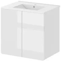 Vicco Waschbeckenunterschrank Izan, Weiß Hochglanz 57 x 58 cm,