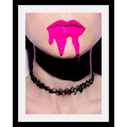 queence Bild »Mund«, Kunst-Bilder von Frauen-Bilder von Männern-Erotische Bilder, HD Premium Poster-Druck inkl. Holzrahmen queence Farbe Rahmen: schwarz + Farbe Bild(er): bunt