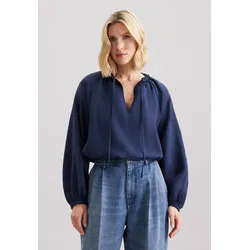 Klassische Bluse SEIDENSTICKER "Schwarze Rose", Damen, Gr. XXL (44), schwarz, 100% Leinen, unifarben, regular fit, Rundhals, Langarm, Blusen, Tunika Uni