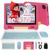 BUFO 10 Zoll 3GB RAM, 128GB, 1280x800 HD Display, Wi-FI 6, 5000mAh, Kinder Tablet (10", 128 GB, Android 15, 5G WiFi, mit Tastatur/Maus/Stift, Octa Core, Kindersicherung) blau|rosa