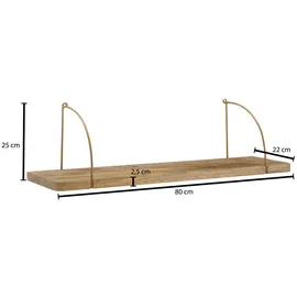 Wohnling Wandregal 80 x 25 x 22 cm Braun