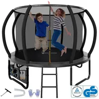 HOMALL Gartentrampolin Ø305cmTrampolin,Kindertrampolin mit Sicherheitsnetz und Leiter, Ø 305 cm, Ø305/366/427cm,gepolstertes Gestell,150kg,Schutzranabdeckung 305 cm