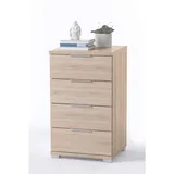 SchlafKONTOR Nachtkommode mit 4 Schubkästen braun