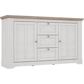 Forte Kombikommode 160 x 92,5 x 44,3 cm Braun/Weiß