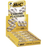 BIC Rasierklingen, 100 Stück, Chrome Platinum, für jeden Rasierhobel, Doppelkanten-Klingen, rostfrei