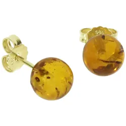 Paar Ohrstecker OSTSEE-SCHMUCK "Ostsee-Schmuck Ohrstecker Kugel 8 mm Ohrstecker Kugel 8 mm", gelb, Ohrringe, Damen, 8mm, Gelbgold 585