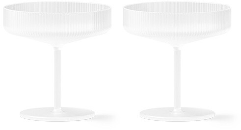 Ferm Living - Ripple Champagne Saucers 2 pcs. Frosted Ferm Living - 110