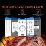 Intelligentes Fleischthermometer Mit Pop-up-funktion, Sofortanzeige, App-steuerung Und Kabelloser Reichweite Von 150 Metern.