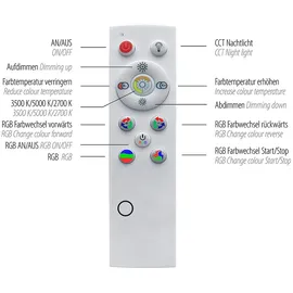 just light. LED-Deckenleuchte, weiß, CCT RGB Fernbedienung, dimmbar