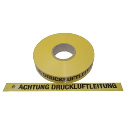 FLUID 20032 Trassenwarnband aus PE Gelb mit Aufdruck ACHTUNG DRUCKLUFTLEITUNG Länge 250m