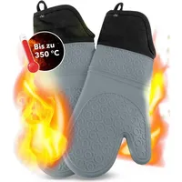AVANA Silikon Ofenhandschuhe Hitzebeständige Anti-Rutsch Kochhandschuh mit weichem Baumwoll-Innenfutter
