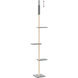 vidaXL Kratzbaum Deckenhoch Hellgrau 267,5-297,5 cm